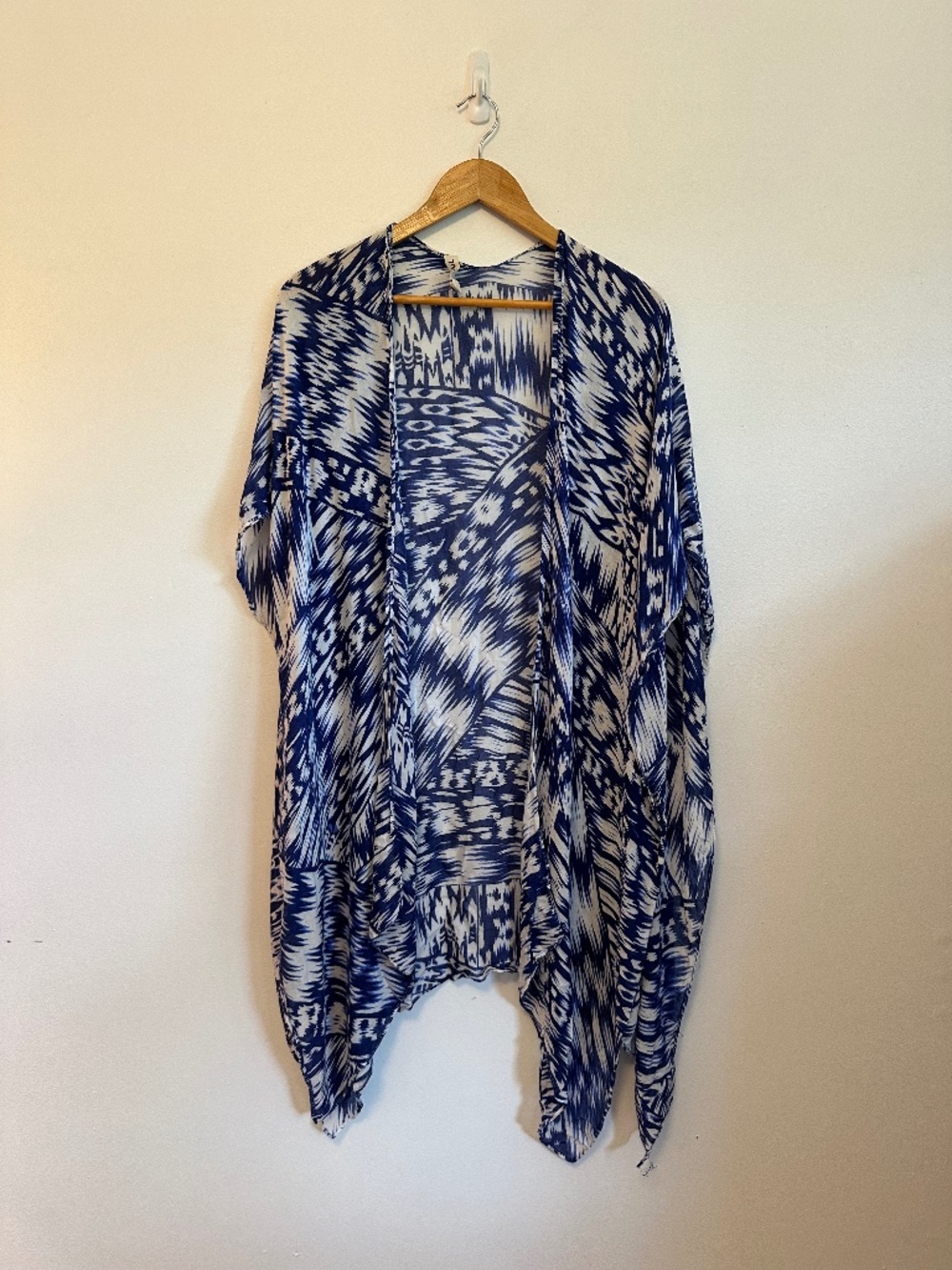 Michael Stars and Blue White Batik Ruana Coverup